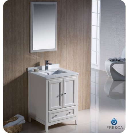 Fresca FVN2024AW Oxford 24" Traditional Bathroom Vanity in Antique White