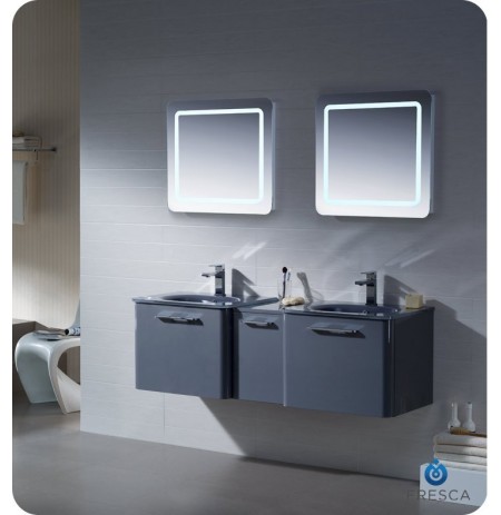 Fresca FVN17241224DB Brillante Double Sink Modern Bathroom Vanity in Lavender Grey