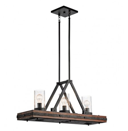 Kichler 43433AUB Colerne Collection Chandelier Island 3 Light in Auburn Stained Finish
