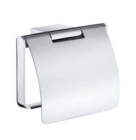 Smedbo AK3414 Air Toilet Roll Euro Holder With Lid in Polished Chrome