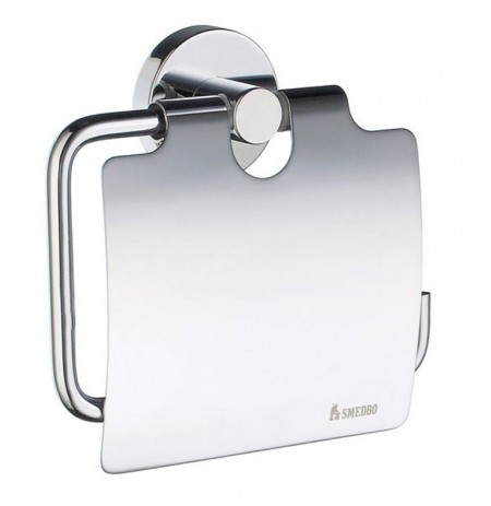 Smedbo HK3414 Home Toilet Roll Euro Holder With Lid in Polished Chrome