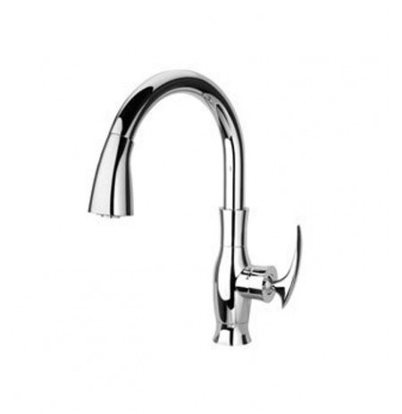 LaToscana 591 Firenze Pulldown Kitchen Faucet with High Arc Spout and Metal Lever Handle