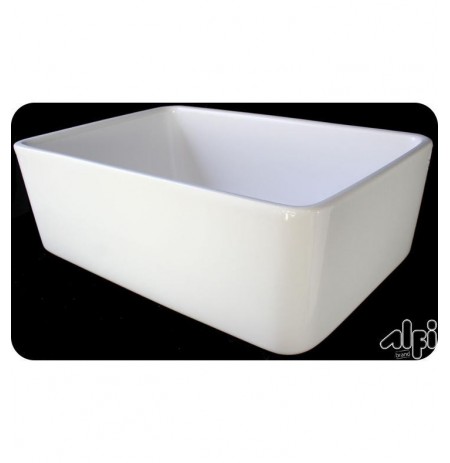 ALFI Brand AB503-W 24 Inch Smooth Small Fireclay Farmhouse Kitchen Sink in White
