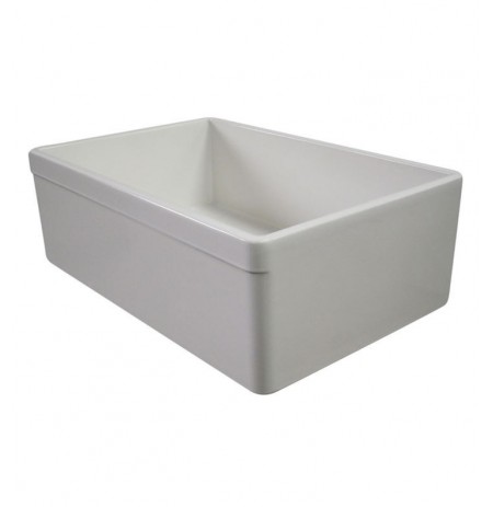 ALFI Brand AB511-W Decorative Lip Single Bowl Fireclay Farmhouse Kitchen Sink in White