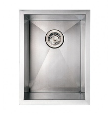Whitehaus WHNCM1520 Noah's Collection Brushed Stainless Steel Commercial Single Bowl Undermount Sink