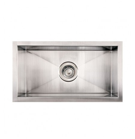 Whitehaus WINEHAUS Noah's Collection Brushed Stainless Steel Commercial Winehaus Single Bowl Undermount Sink