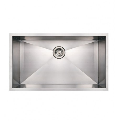 Whitehaus WHNCM3219 Noah's Collection Brushed Stainless Steel Commercial Single Bowl Undermount Sink