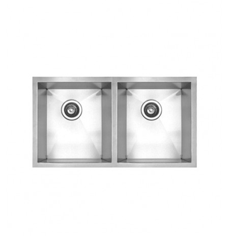 Whitehaus WHNC2917 Noah's Collection Brushed Stainless Steel Chefhaus Series Double Bowl Undermount Sink
