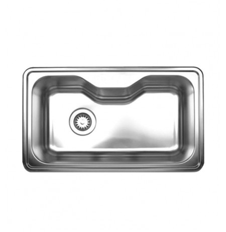 Whitehaus WHNDA3016 Noah's Collection Brushed Stainless Steel Single Bowl Drop-in Sink