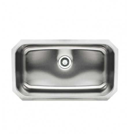 Whitehaus WHNU2918REC Noah's Collection Brushed Stainless Steel Single Bowl Undermount Sink