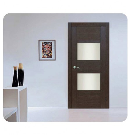 Arazzinni M204-W Maximum 204 Interior Door in a Wenge Finish with Frosted Glass Panels