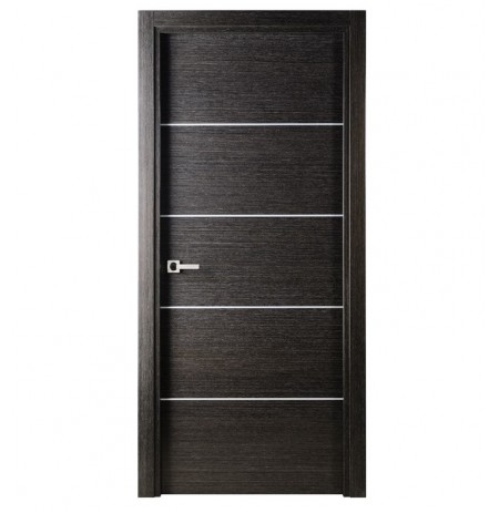 Arazzinni A-BA Avanti Interior Door in a Black Apricot Finish with Silver Strips