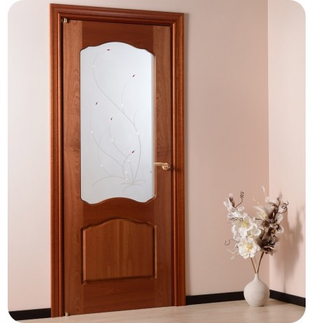Arazzinni DV-S Desta Verra Interior Door in a Sapele Finish with Frosted Glass Design