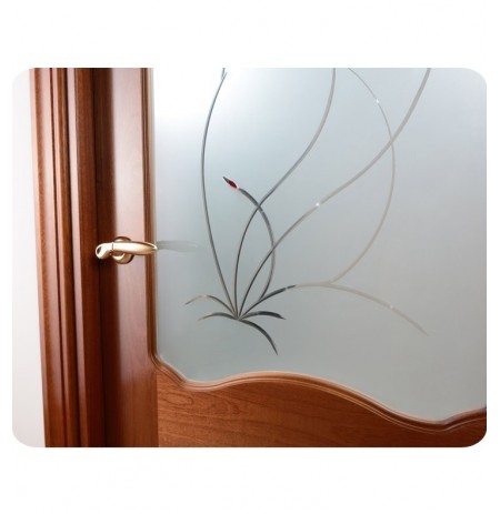 Arazzinni DV-S Desta Verra Interior Door in a Sapele Finish with Frosted Glass Design