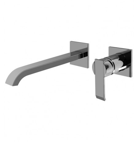 Graff G-6236-LM38W Qubic L 9 1/4" Wall Mounted Lavatory Faucet with Single Handle