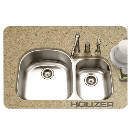 Houzer MC-3210SR-1 36 inch Undermount 70 / 30 Large Left Basin Kitchen Sink