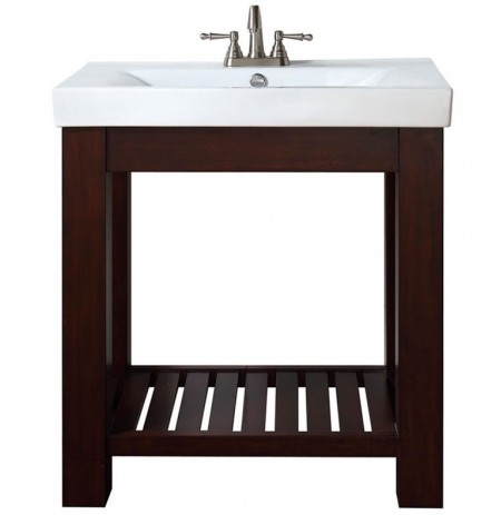 Avanity LEXI-VS30-LE Lexi 30" Light Espresso Modern Bathroom Vanity with Integrated Vitreous China Top