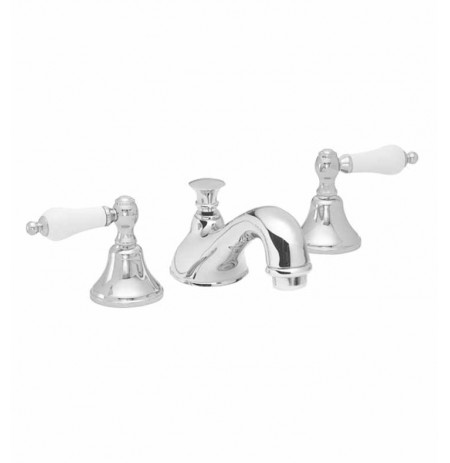 California Faucets 2002-PL Builders 20 Series Traditional Spout Widespread Faucet with Porcelain Lever Handles