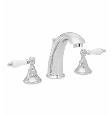 California Faucets 2102-PL Builders 21 Series High Spout Widespread Faucet with Porcelain Lever Handles