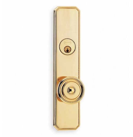 Omnia 11433 Contemporary Mortise Entrance Knob Lockset with Plates