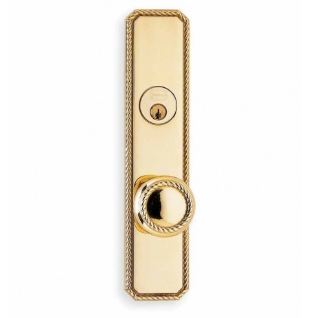 Omnia 24441 Customizable Contemporary Mortise Entrance Knob Lockset with Plates