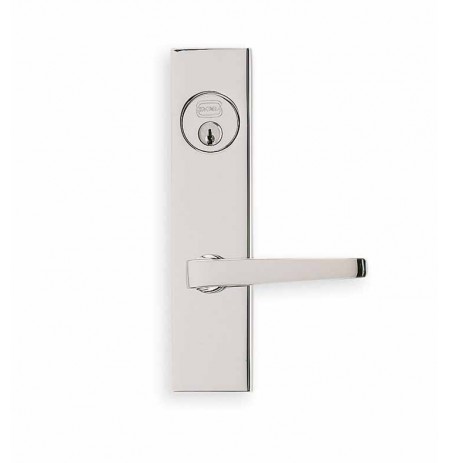 Omnia 4036 Customizable Contemporary Mortise Entrance Lever Lockset with Plates