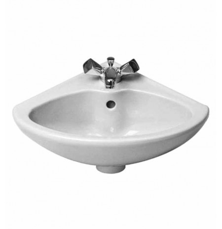 Duravit 07944400 Duraplus 17 3/8" Wall-Mount Corner Porcelain Bathroom Sink