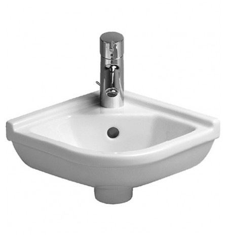 Duravit 0752440000 Starck 17 1/4 inch Wall Mount-Corner Porcelain Bathroom Sink