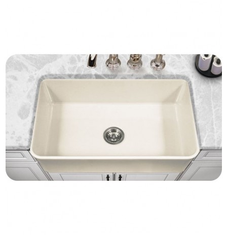 Houzer PTG-4300-BQ Apron Front 33" Fireclay Kitchen Sink in Biscuit Finish from the Platus Series