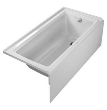 Duravit 700355000000090 Architec Rectangular Bathtub with Right Hand Drain, Integrated Panel and Flange