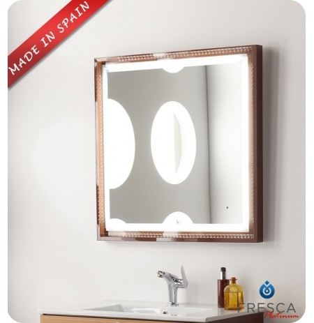 Fresca Platinum FPMR7544CL Napoli 32" Bathroom Mirror with LED Lighting and Fog Free System in Chocolate Gloss