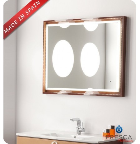 Fresca Platinum FPMR7546CL Napoli 39" Bathroom Mirror with LED Lighting and Fog Free System in Chocolate Gloss