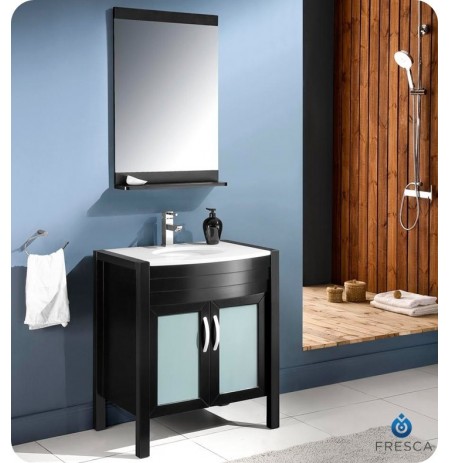 Fresca FVN5130ES Infinito 30" Modern Bathroom Vanity Set with Mirror in Espresso