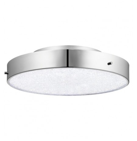 Elan Lighting 83588 Crystal Moon LED Flushmount in Chrome Finish with Clear Cubic Zirconia Chip and Glass Diffuser