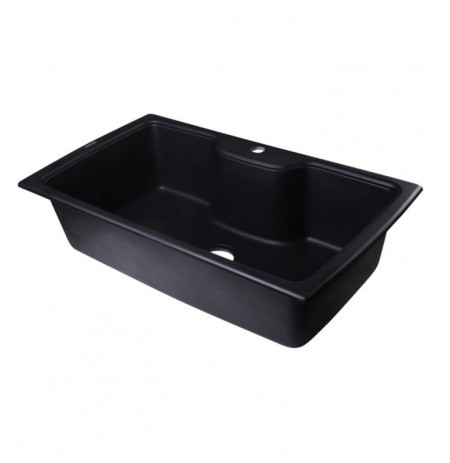 ALFI Brand AB3520DI-BLA Black 35" Drop-In Single Bowl Granite Composite Kitchen Sink
