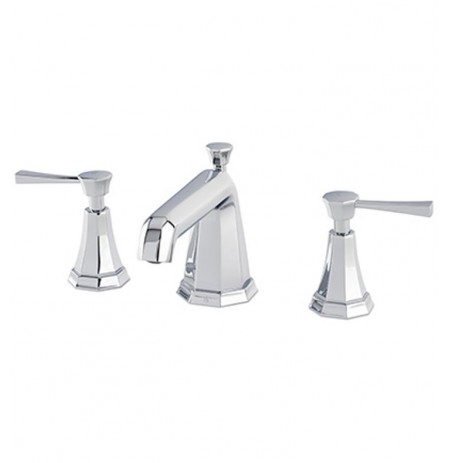 Rohl U.3141LS-2 Perrin & Rowe Deco 3-Hole Widespread Lavatory Faucet with Metal Lever Handles