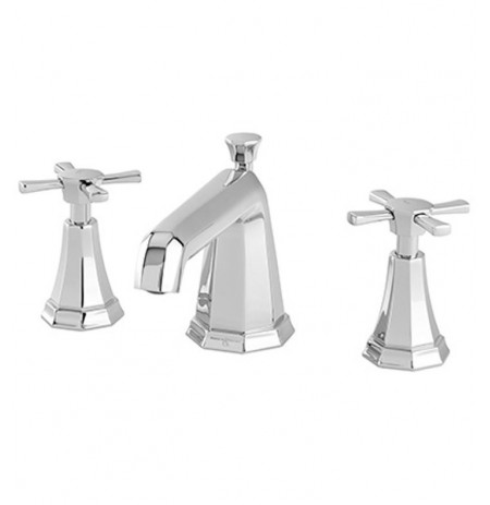 Rohl U.3142X-2 Perrin & Rowe Deco 3-Hole Widespread Lavatory Faucet with Cross Handles