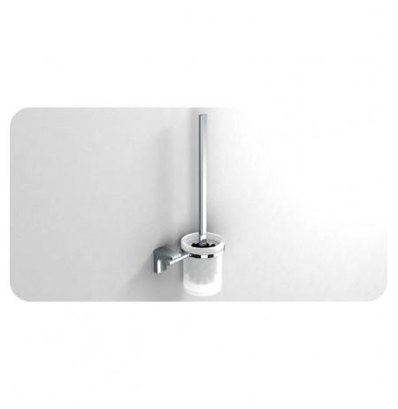 SONIA 46330026 Eletech Toilet Brush Set in Glass/Chrome