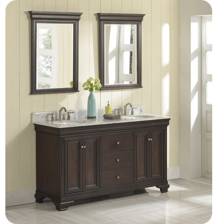 Fairmont Designs 1529-V6021D Providence 60" Double Bowl Traditional Vanity in Aged Chocolate