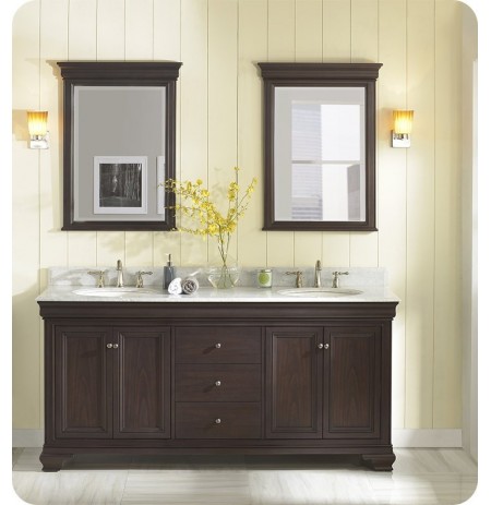 Fairmont Designs 1529-V7221D Providence 72" Double Bowl Traditional Vanity in Aged Chocolate