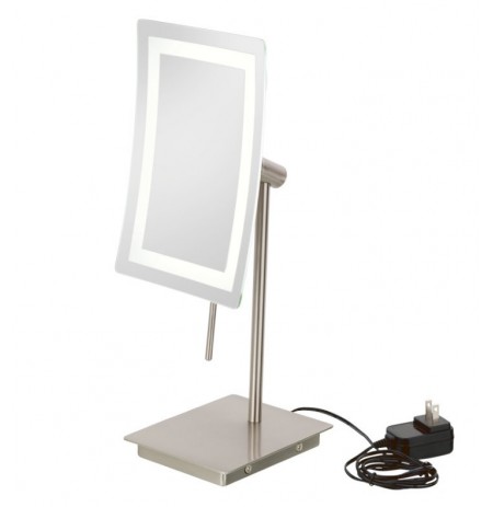Aptations 743 Kimball & Young Single-Sided LED Lighted Rectangular Minimalist Free Standing Magnified Makeup Mirror