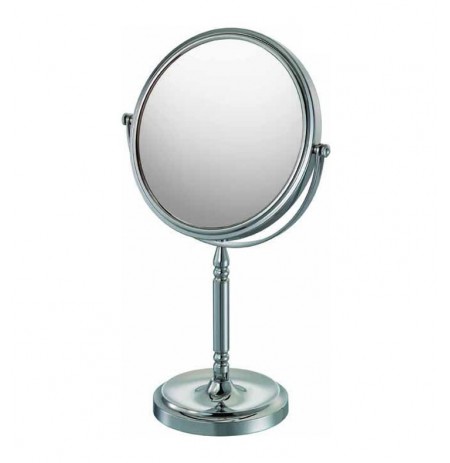 Aptations 86640 Recessed Base Free Standing Double-Sided Magnified Makeup Mirror in Chrome