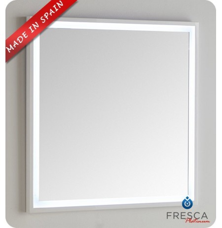 Fresca Platinum FPMR7832WH Due 31" Bathroom Mirror with LED Lighting in Glossy White
