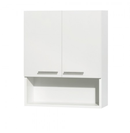 Bathroom Wall-Mounted Storage Cabinet in Glossy White (Two-Door)