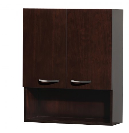 Wall-Mounted Bathroom Storage Cabinet in Espresso with 3 Shelves