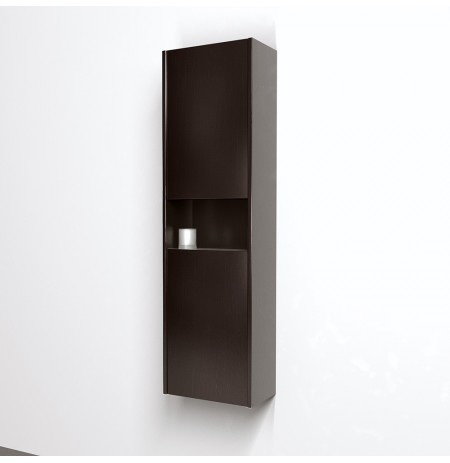 Wall-Mounted Bathroom Storage Cabinet in Espresso with 5 Shelves