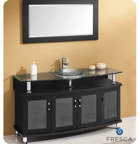 Fresca FVN3319ES Contento 55" Modern Bathroom Vanity with Mirror in Espresso