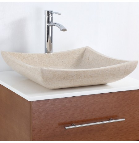Vessel Bathroom Sink in Ivory Marble