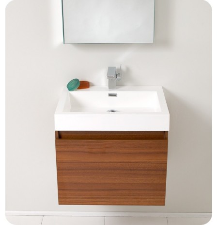 Fresca FVN8006TK Nano Modern Bathroom Vanity with Medicine Cabinet in Teak