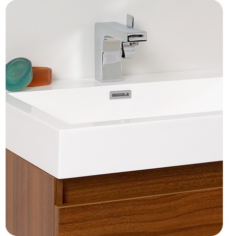 Fresca FVN8006TK Nano Modern Bathroom Vanity with Medicine Cabinet in Teak